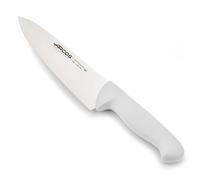 Arcos Cuchillo Chef con Hoja Acero Inoxidable Nitrum 200 mm. Cuchillo cocina profesional multiusos. Mango ergonómico polipropileno. Serie 2900. Color blanco.