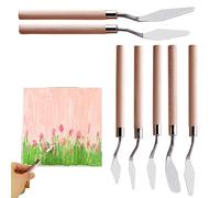Cuchillo de espátula, cuchillo de pintura para pinturas al óleo - Cuchillos de paleta Kit de cuchillos de espátula de arte de 7 piezas con mango de madera Accesorios de pintura al óleo para mezclar