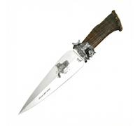 Cuchillo de lujo muela big five b.f-leopard para caza mayor, hoja bowi