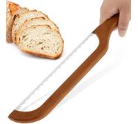 Cuchillo de madera para pan, cortador de arco de acero inoxidable, profesional para pan casero, cuchillos de sierra de arco para masa madre, pasteles y frutas sin cáscara