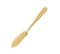 Cuchillo de Mantequilla de Acero Inoxidable Dorado para Queso y Untar | Punta Tipo Tenedor, Corte Liso y Reparto Uniforme, Uso en Cocina y Fiestas de Inauguración