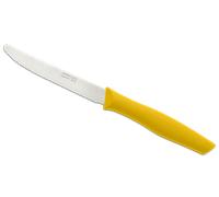 Arcos Cuchillo de Mesa Serrado - Hoja de Acero Inoxidable NITRUM 110 mm - Mango Ergonómico Polipropileno Amarillo - Serie Nova