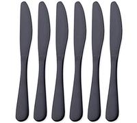 Cuchillo de Mesa Negro Mate, GoGeiLi Juego de Cuchillos de Mesa de Acero Inoxidable Satinado de 23.8cm, Servicio para 6, Apto para Lavavajillas