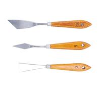 Cuchillo de Paleta Espátula de Acero Inoxidable Mango de Haya Pintura Alisado Mezcla Color de Madera de Abedul
