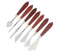 Cuchillo de Paleta, Juego de Raspadores de Mezcla de Acero Inoxidable, de Abedul, para Mezcla Acrílica de Pintura Al óleo