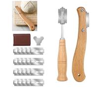 Cuchillo de Panadero cojo de Pan, Herramienta de Afeitar para masa con 20 Cuchillas, Cortador de Panadero, Cuchillo Curvo para pan, Cuchillo de Puntuación para Cortar Baguettes, para DIY Pan Masa