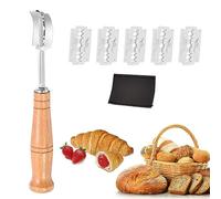 Cuchillo de Panadero Herramienta de Corte de Pan Cuchillo de Repuesto Mango para Masa Cuchillo de Pan con 5 Cuchillas de Afeitar para DIY Pan Masa Hornear Cocina Bricolaje