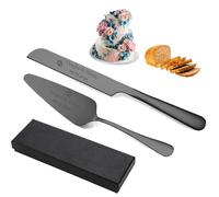 Cuchillo de pastel personalizado y conjunto de servidor personalizado Herramientas de corte de pastel de acero inoxidable elegantes para cumpleaños de aniversario de boda Añadir su icono y texto