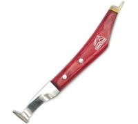 Cuchillo de pezuña de precisión con púa de pezuña, hoja de acero inoxidable J2, cubierta de latón y agarre ergonómico, la mejor elección de herrador para recortar y arreglar herramientas para el