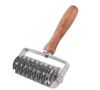 Cuchillo de rodillo de acero inoxidable para cortar masa en forma de rejilla, herramientas de horneado con mango de madera ergonómico, cortador de rueda para pizza, galletas y