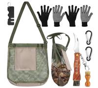 Cuchillo de setas con cepillo y regla, juego de recolectores de setas, cuchillo de setas con cepillo/pincel, cuchillo de esponja con pincel para abrir, cuchillo de setas con bolsa, juego de cuchillos