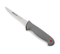 Arcos Cuchillo deshuesador con Hoja Acero Inoxidable Nitrum 130 mm. Cuchillo Profesional para Cortar Huesos Carne. Mango ergonómico Polipropileno. Serie Color Prof. Color Negro.