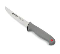 Arcos Cuchillo deshuesador 6 pulgadas Acero Inoxidable Nitrum y Hoja 150 mm, Cuchillo carnicero profesional para cortar huesos carne, Mango ergonómico polipropileno, Serie Color Prof, Color plateado