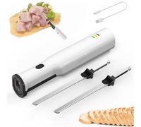 Cuchillo eléctrico para pan y trinchar, cortador de carne inalámbrico recargable, mango de acero inoxidable, baja vibración y ruido, multiusos para herramientas y dispositivos de cocina