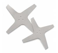 Cuchillo en X en lugar de disco para Ecovacs GOAT A1600, A2500 y A3000 RTK - Nunca más cambiar las cuchillas - cada cuchillo 165 mm ancho de corte, aprox. 85 g - dos piezas en el set