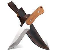 Cuchillo Esie Houzie Bushcraft, cuchillo de cuello para exteriores y supervivencia, fabricado en acero de tanga completa con vaina para el cinturón, para acampada, tallado, senderismo, aventuras al
