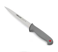 Arcos Serie Colour Prof, Cuchillo Fileteador, Hoja de Acero Inoxidable Nitrum de 190 mm, Mango de Polipropileno recubierto de Elastómero Color gris