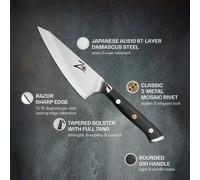 Cuchillo Honesuki de 4,5 serie japonesa Alpha-Royal acero de Damasco