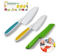 Cuchillo infantil de 3 piezas de seguridad para niños, juego de cuchillos de cocina para cortar frutas o verduras, regalos perfectos para Navidad, cumpleaños, cuchillos para niños a partir de 3 años