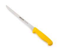 Arcos Serie 2900 - Cuchillo Jamonero Flexible - Hoja de Acero Inoxidable Nitrum de 240 mm - Mango inyectado en Polipropileno Color Amarillo