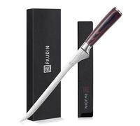 Cuchillo jamonero PAUDIN 25 cm, cuchillo de cocina profesional de acero inoxidable alemán 1.4116 - hoja de precisión para lonchas finísimas, afilado cuchillo de trinchar con mango ergonómico de madera