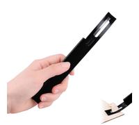 Cuchillo manual para pelar y adelgazar cuero con cuchillas de recambio en cartucho, herramienta manual para proyectos de bricolaje de pelado y adelgazado de cuero, negro