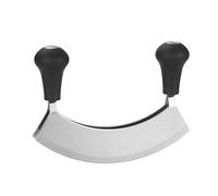 Cuchillo Media Luna, Tajadera de Doble Hoja, Cuchillo Cocina para Picar Hierbas, Tajadera para Hierbas, Cuchillo para Hierbas, Herb Chopper, 17cm Cuchillo para Picar o Picar Finamente Doble Hoja