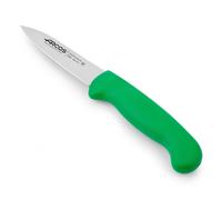 Arcos Cuchillo Mondador Acero Inoxidable NITRUM 80 mm - Ideal para Pelar Frutas y Verduras, Mango Polipropileno Verde - Serie 2900