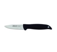 Arcos Cuchillo pelar Acero Inoxidable. Cuchillo cocina profesional para pelar frutas y verduras. Mango ergonómico polipropileno y Hoja 75 mm. Serie Menorca. Color negro.