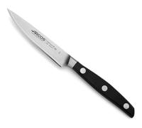 Arcos Cuchillo Pelar Forjado Acero Inoxidable - Cuchillo Profesional Cocina Afilado para Frutas y Verduras, Mango Ergonómico POM Negro, Hoja Silk Edge 100mm, Serie Manhattan