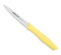 Arcos Cuchillo Mondador Acero Inoxidable NITRUM 100 mm - Ideal para Pelar Frutas y Verduras - Mango Antideslizante Polipropileno - Serie Nova