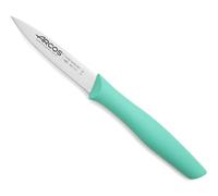 Arcos Serie Nova - Cuchillo Mondador - Hoja de Acero Inoxidable de 85 mm - Mango de Polipropileno Color menta