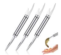 Cuchillo Multifuncional 5 en 1 para Línea de Camarones, 3 Piezas Cuchillo de Fauces de Pescado de Línea de Camarón de Acero Inoxidable Cuchillo Camarones para Procesamiento Rápido de Mariscos