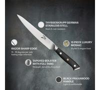 Cuchillo multiusos de 6" alemán Alpha-Royal 56 HCR de acero inoxidable Zelite Infinity by Klarstein