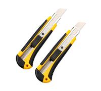 Cuchillo multiusos de acero inoxidable, cortador (2 piezas), cuchillo de inserción, cuchillo para papel tapiz portacuchillas, cuchillo multiusos, cuchillo express (ancho de hoja 18 mm, largo 98 mm)