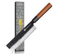 Cuchillo Nakiri japonés FINDKING Dynasty Series, Cortadora de verduras profesional, Hoja de acero de alto carbono 9Cr18MoV, para triturar, rebanar y picar, 7 pulgadas/18 CM