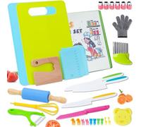 Cuchillo niños Aprendizaje, Juego de 32 Cuchillo niños que no Cortadedos, Cuchillo para niños a Partir de los 2 años, Utensilios Cocina Montessori, Para Cortar Frutas Verduras o Masa (uk32)
