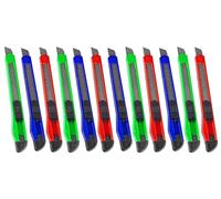 Cuchillo para Alfombras, Cúter Profesional, 12 Piezas Cúter Retráctil, Cúter con Guía, Kit Cutter Profesional, Cuchilla para Cortar Alfombras, Cuchillas Cutter 9mm, Cuchillo de Metal para Alfombras