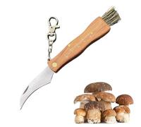 Cuchillo para Hongos,Cuchillo para Hongos con Cepillo,Acero Inoxidable Navaja Setas Cepillo,Navaja Micologica,Navajas Pequeña para Exterior y Camping,Regalos para Hombres,Día del Padre,Navidad