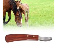 Cuchillo para Pezuñas de Caballo por Ambos Lados, Cuchillo de Bucle para Caballo, Cuchillo de Herrador, Cuchillo para Pezuñas de Caballo con Mango de Madera, Cortador de Pezuñas