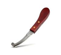 Cuchillo para pezuñas para diestros, cuchillo para pezuñas de herrador de | Mango de madera, bucle de herrador, acero inoxidable, doble filo, cuchillo afilado para pezuña, cuchillo para recortar