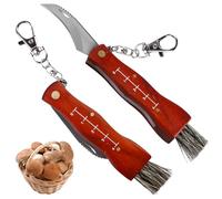 Cuchillo para setas de 2 piezas con cepillo y regla, cuchillo plegable para setas/trufa, cuchillo plegable para setas con cepillo cuchillo plegable para exteriores regalo para coleccionistas de setas