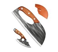 Cuchillo para verduras | Herramientas de corte pesadas ergonómicas | 2 cuchillos de carnicero para carne - para deshuesar picar rebanar tallar casa camping cocina barbacoa parrilla
