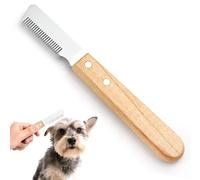 Cuchillo Pelador de Aseo para Pelo Duro Dachshund Fine Guard Terrier, Cuchilla de Stripping con Mango de Madera Sin Filo, Deslanador para Perros Pelar a Mano para Pelos Gruesos Herramienta