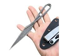 Cuchillo pequeño hoja fija acero D2 negro Kydex estuche corte papel cartón simple afilado regalo hombre día del padre senderismo camping bolsa colección metal exterior EDC original