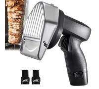 Cuchillo turco profesional de 80 W, herramienta de corte giroscópico, cortadora de carne para kebab Doner con 2 cuchillas, grosor ajustable de 0 a 8 mm para máquina Shawarma,Batterytype