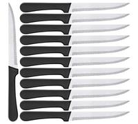 Cuchillos de Carne Mesa 12 Uds Acero Inoxidable 22 Cm Hoja 12 Cm Aptos para Lavavajillas Cuchillo Sierra Chuletero