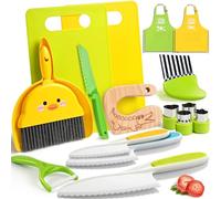 Cuchillos de Cocina para Niños para una Cocinando Real - 16 piezas Cuchillos Montessori Niños para cortar y cocinar frutas o verduras | utensilios cocina montessori, Cuchillo Aprendizaje Niños 2 años