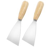 Cuchillos para masilla, 2 raspadores de metal de 3 pulgadas, cuchillos con mango de madera para paneles de yeso, calcomanías, papel de pared, parches, pintura, cinta, revestimiento de raspado