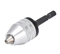 Cuck sin Llave de Broca, Adaptador de Broca de Impacto de Perforación sin Llave 3 Jaws 1/4in Hex Sange 0.3 a 6.5 Mm de Plata para Molinillo Eléctrico, Chucks de Taladro